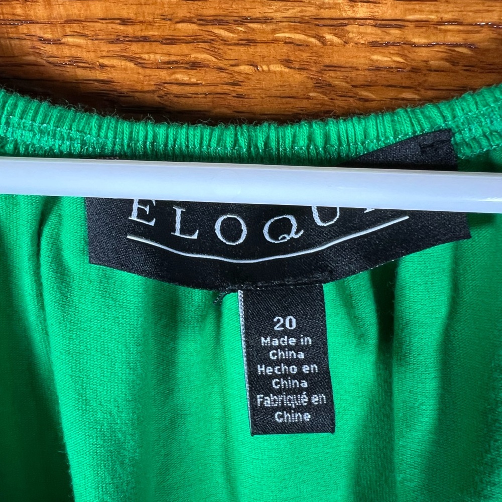Eloquii 20 Kelly Green Pullover Maxi Dress Flutter Sleeve - Picture 4 of 6